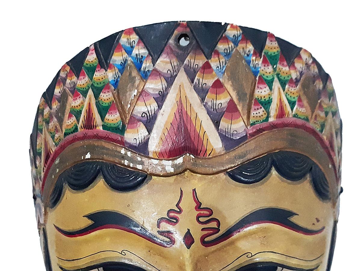 Teak Indonesian Wood Mask, Mid-20th Century
