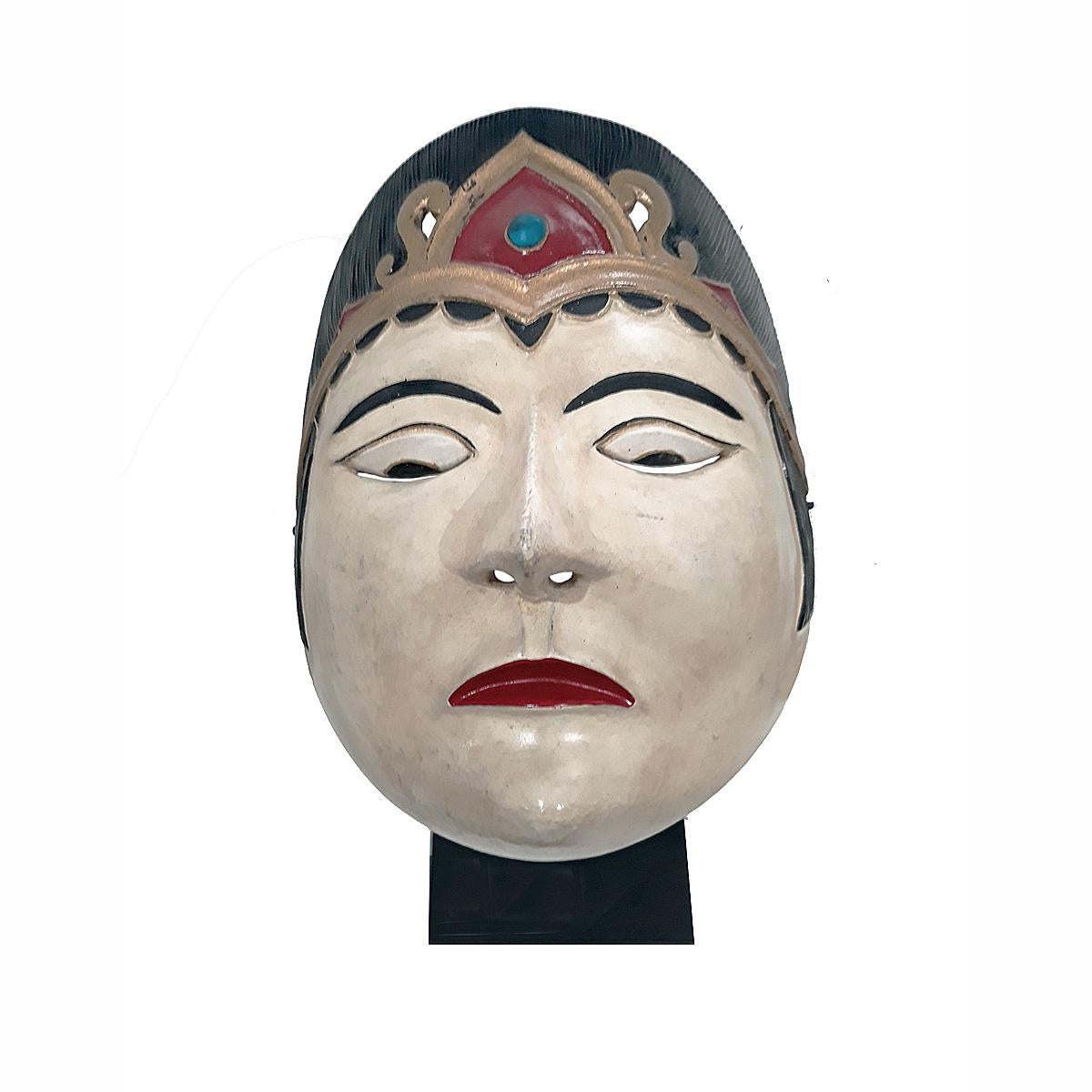 Tribal Indonesian Wood Mask, Mid-20th Century For Sale