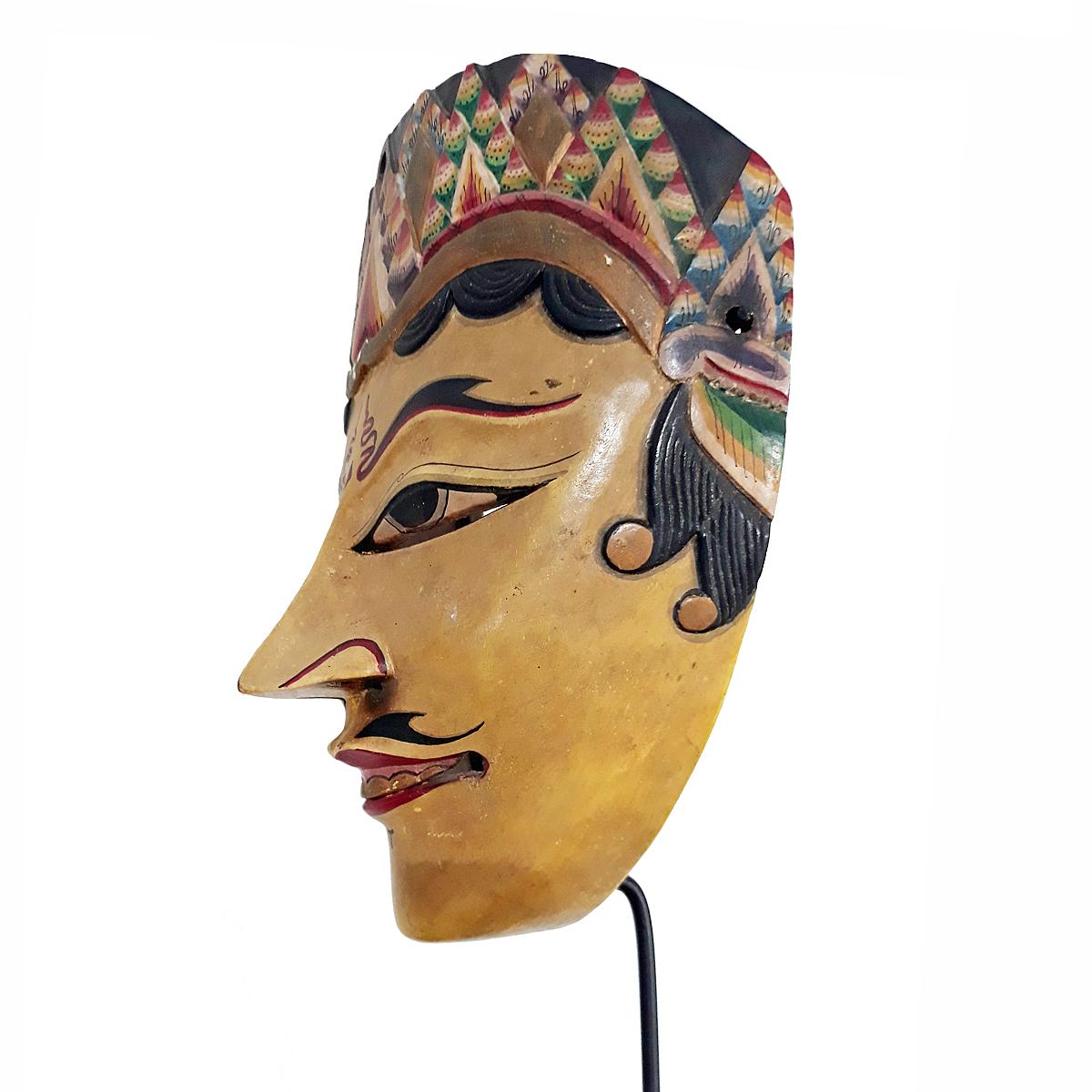 Indonesian Wood Mask, Mid-20th Century In Good Condition In New York, NY