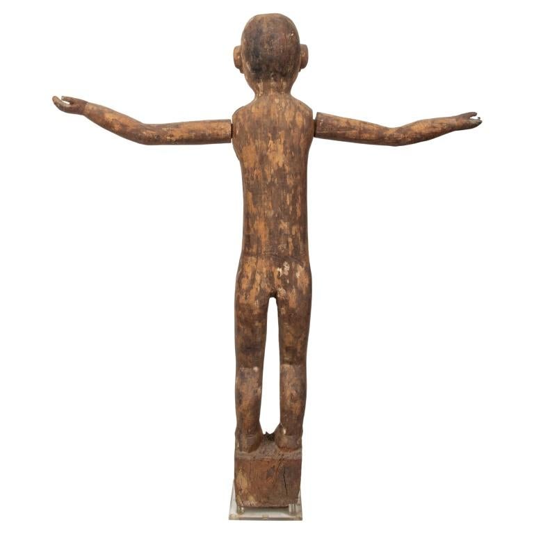Indonesian Wood Patung Polisi Guardian Sculpture In Good Condition For Sale In New York, NY