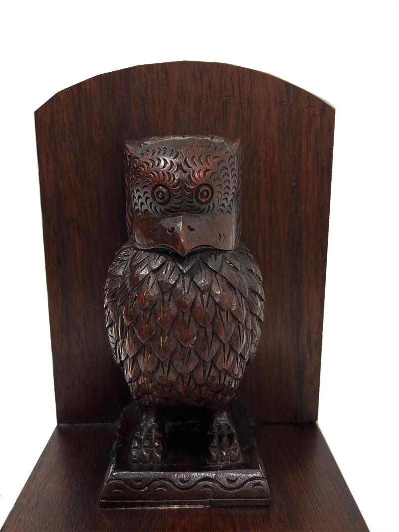 20th Century Indonesian Wooden Owl Bookends