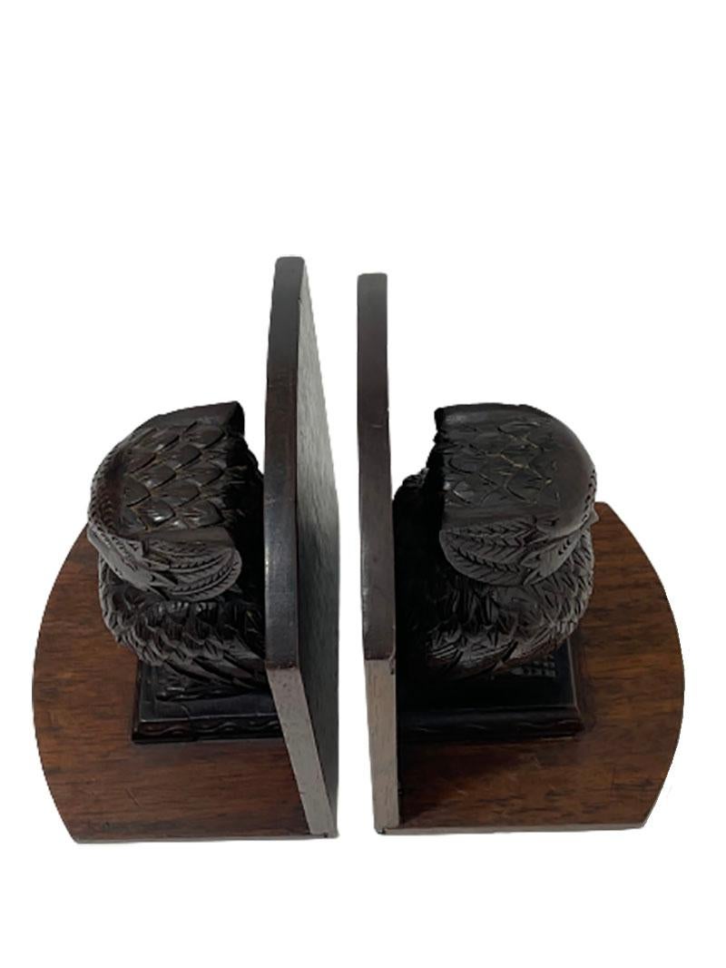 Indonesian Wooden Owl Bookends 2