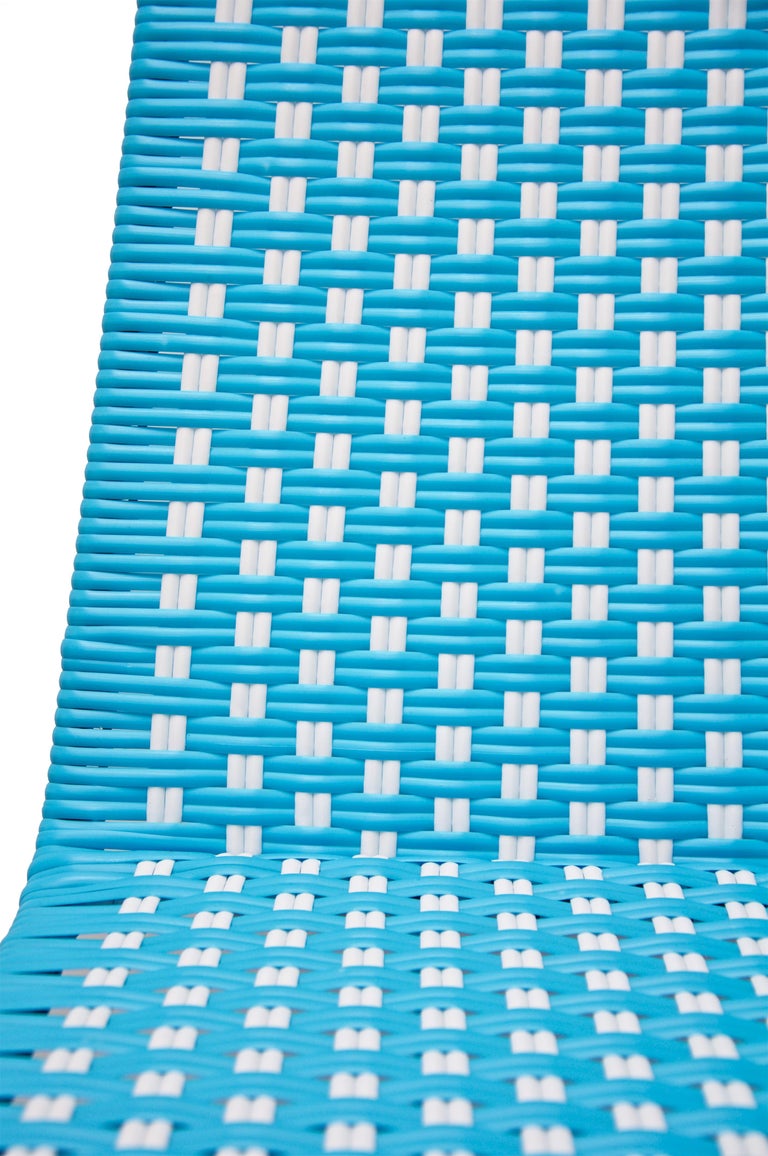 Indoor and Outdoor Stackable Blue Patio Dining Chair by Frida and Blu For Sale at 1stDibs