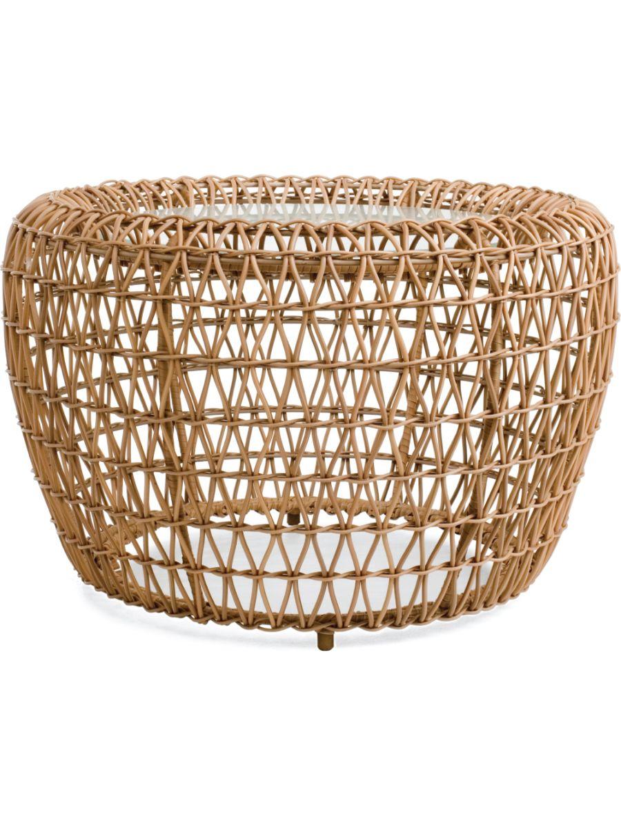 Balou coffee table by Kenneth Cobonpue
Materials: Abacca, rattan, Nylon. Steel.
Dimensions: diameter 61 x height 39cm

Named after the bear from The Jungle Book, Balou exudes comfort at first glance with its light and breezy look. The