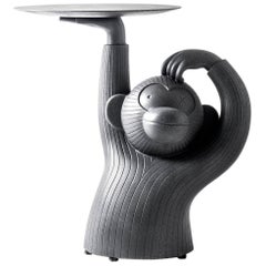 Indoor Glide Black Concrete Monkey Side Table by Jaime Hyon