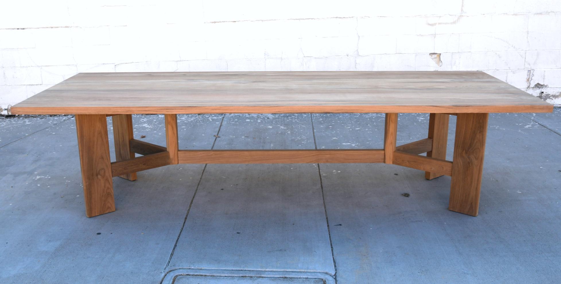 Modern Indoor or Outdoor Dining Table Made from Teak For Sale