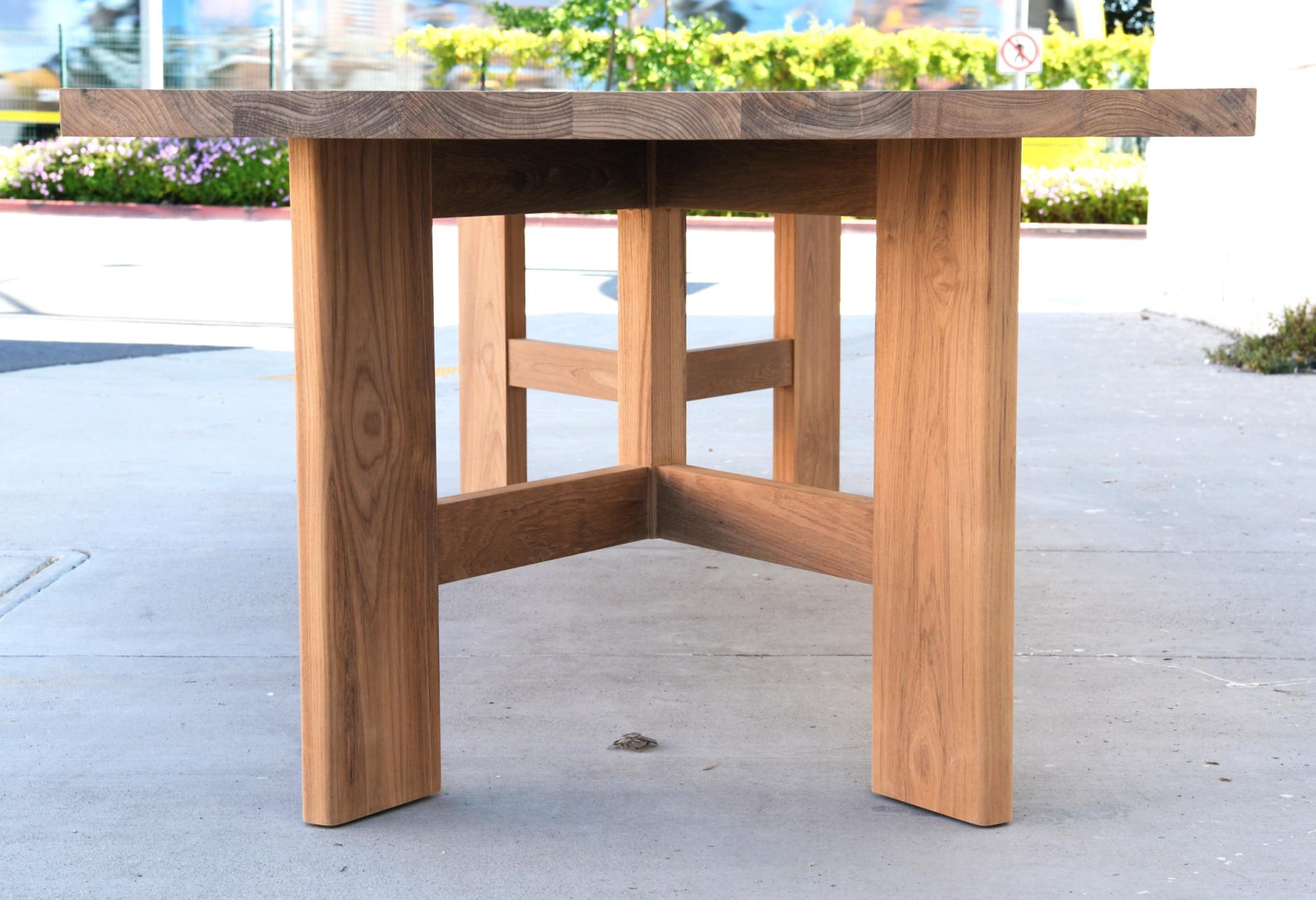 Hand-Crafted Indoor or Outdoor Dining Table Made from Teak For Sale