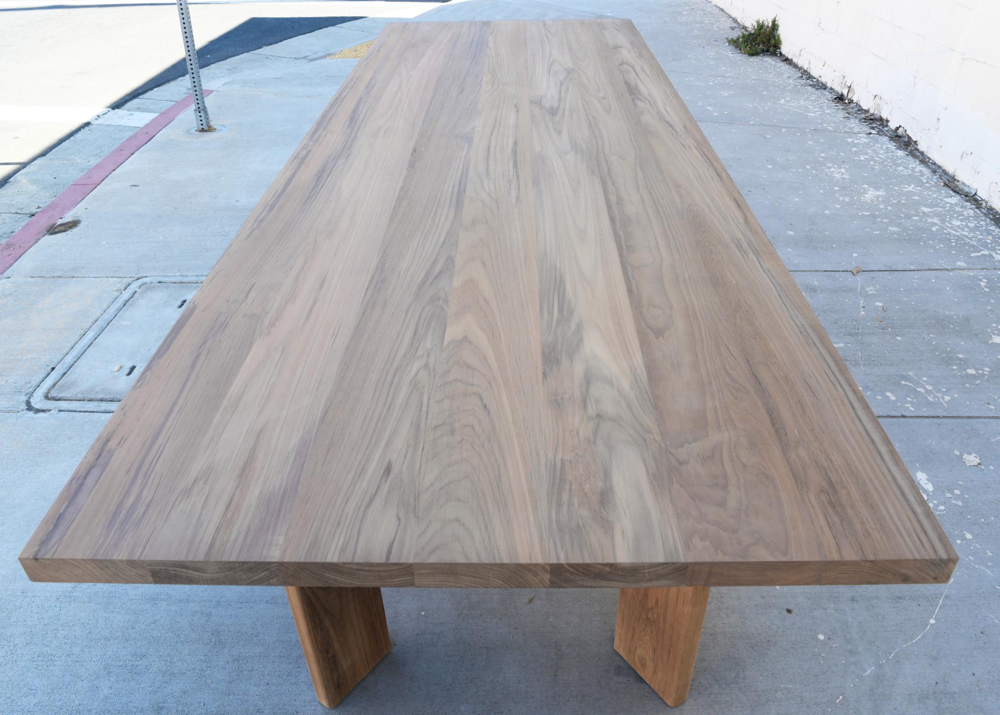 Indoor or Outdoor Dining Table Made from Teak In New Condition For Sale In Los Angeles, CA