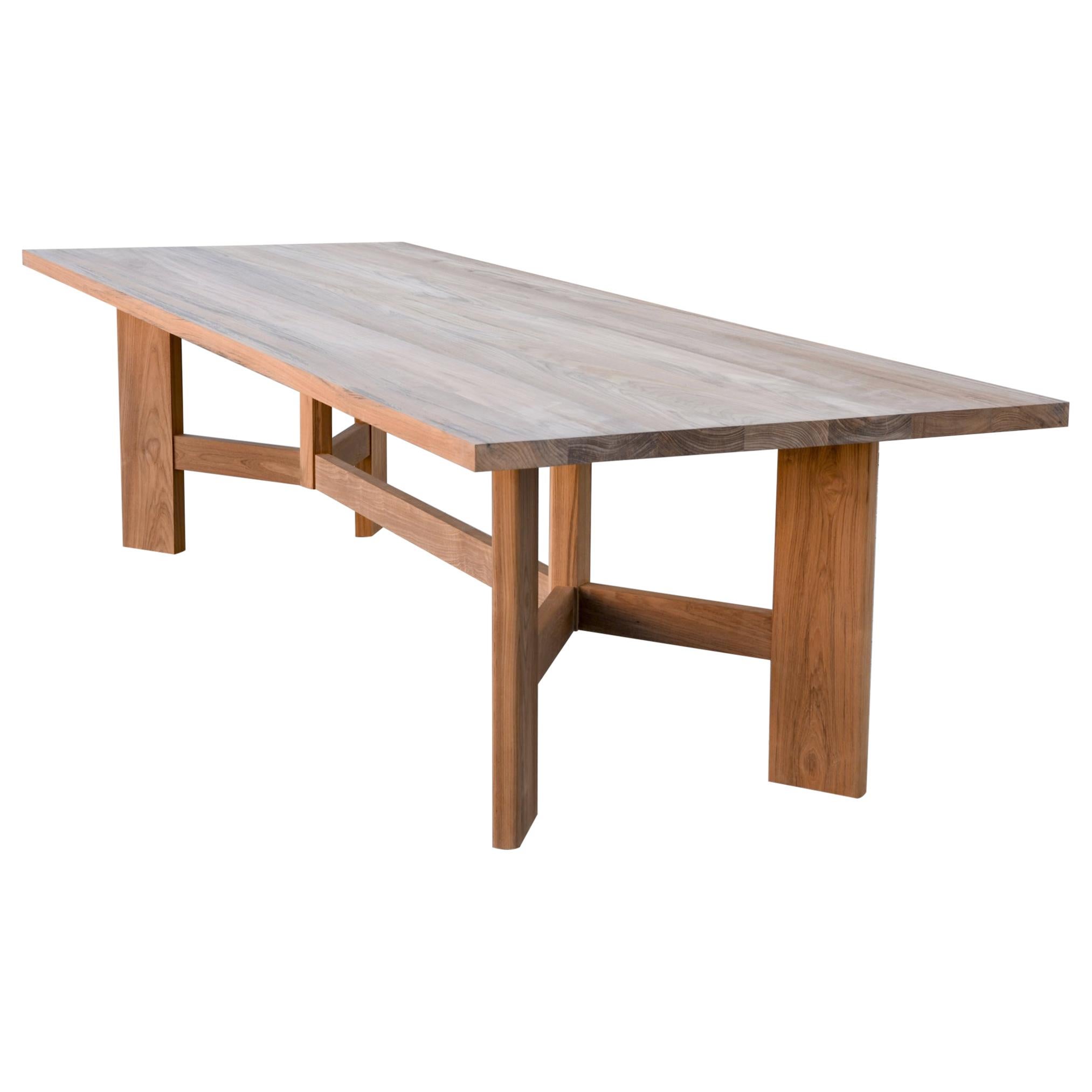 Indoor or Outdoor Dining Table Made from Teak For Sale
