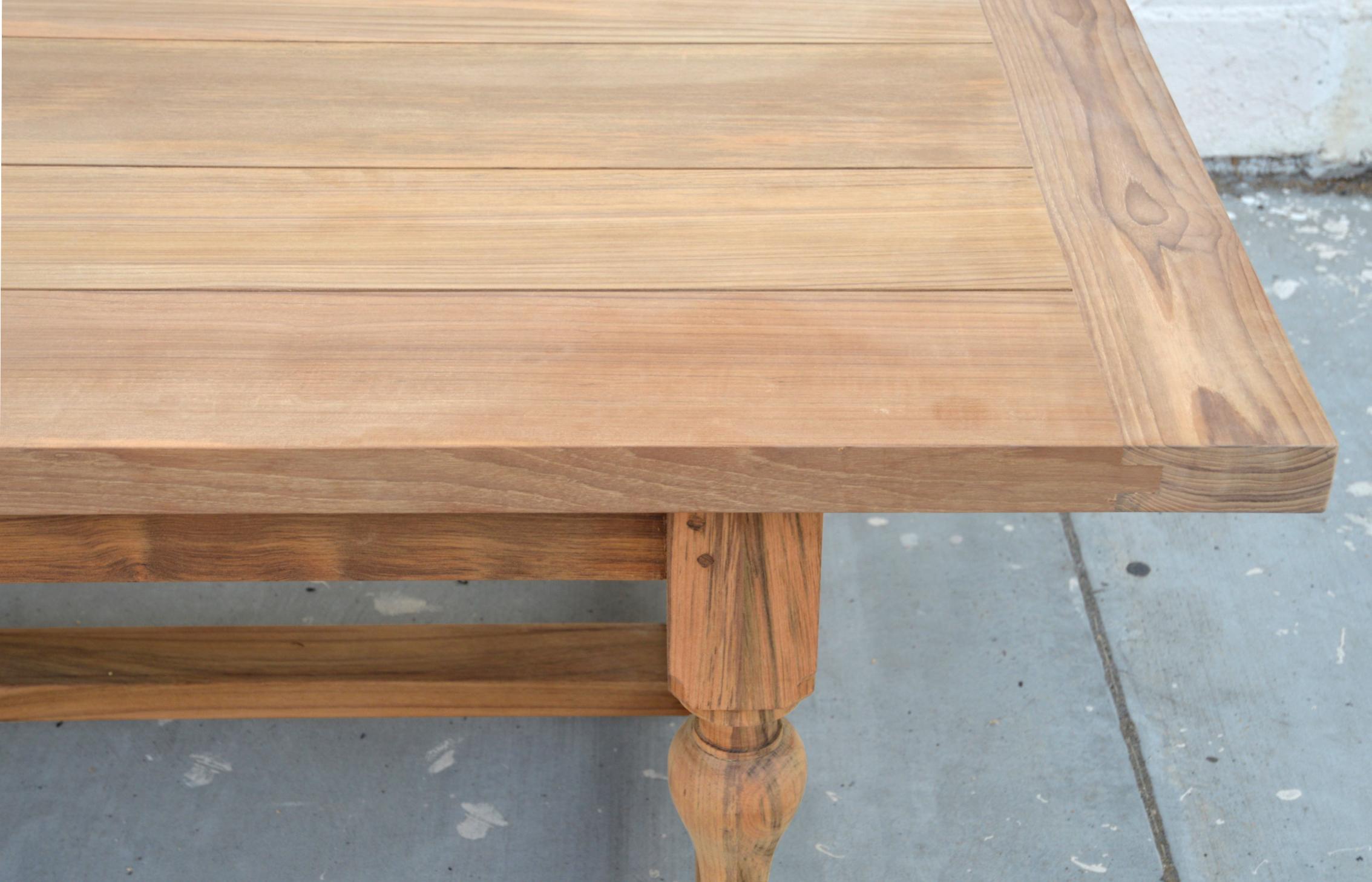 country teak dining table