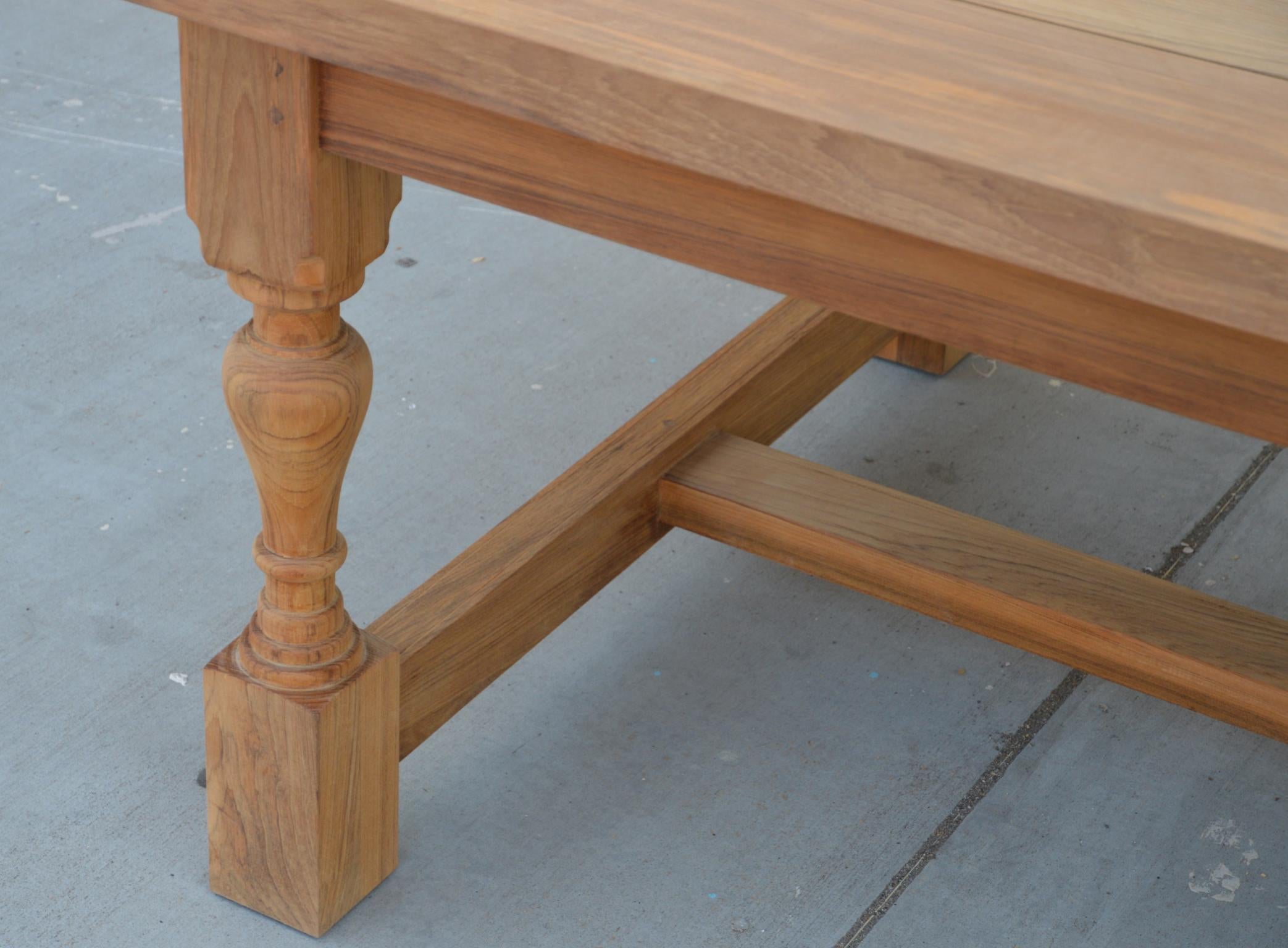 American Indoor or Outdoor Teak Dining Table For Sale