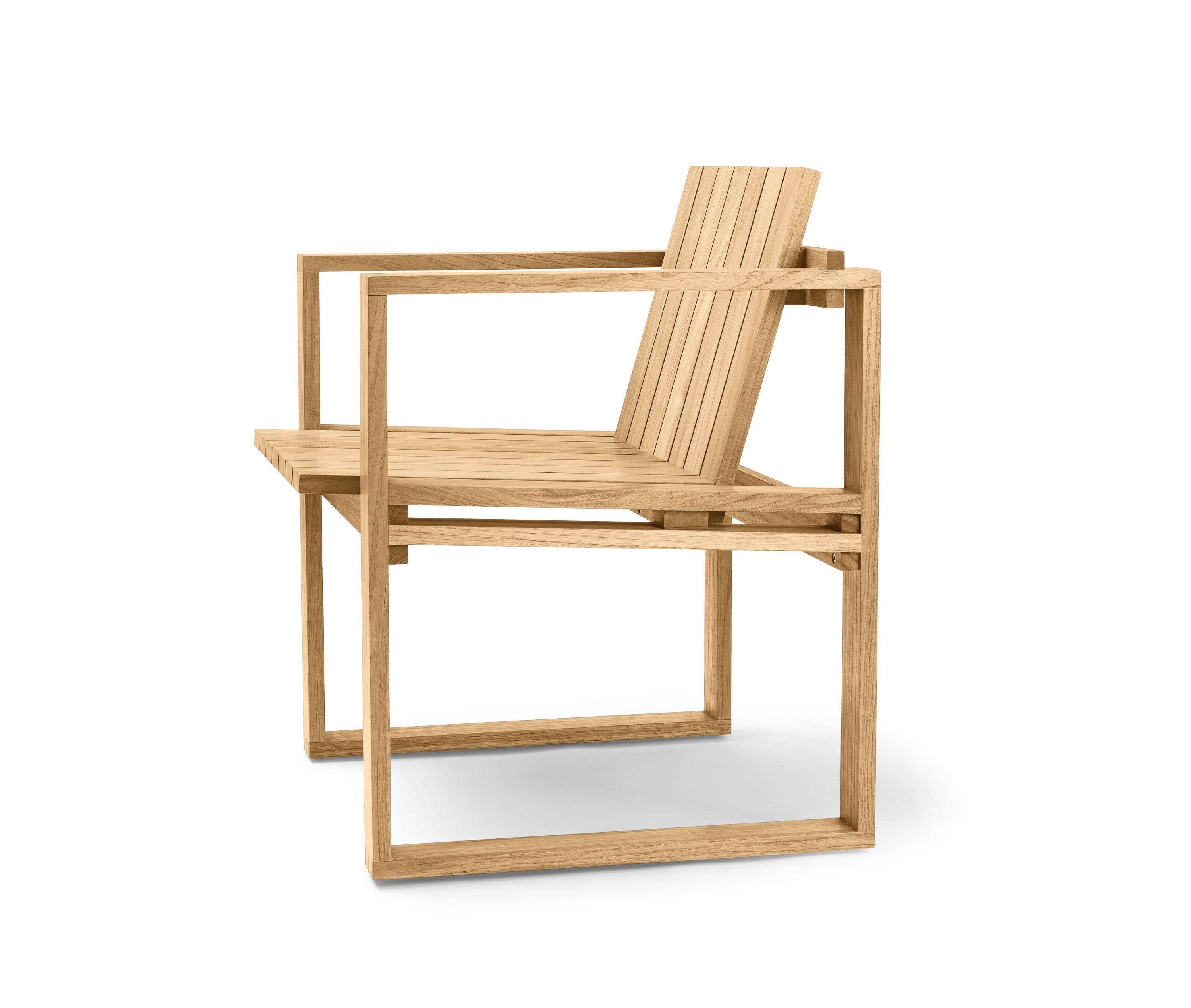 Clean-lined, precise and pleasingly graphic, Bodil Kjær’s BK10 dining chair looks as good indoors as it does outside, which is exactly what the Danish architect intended. Made from solid teak, the cubist-inspired chair is designed to patinate