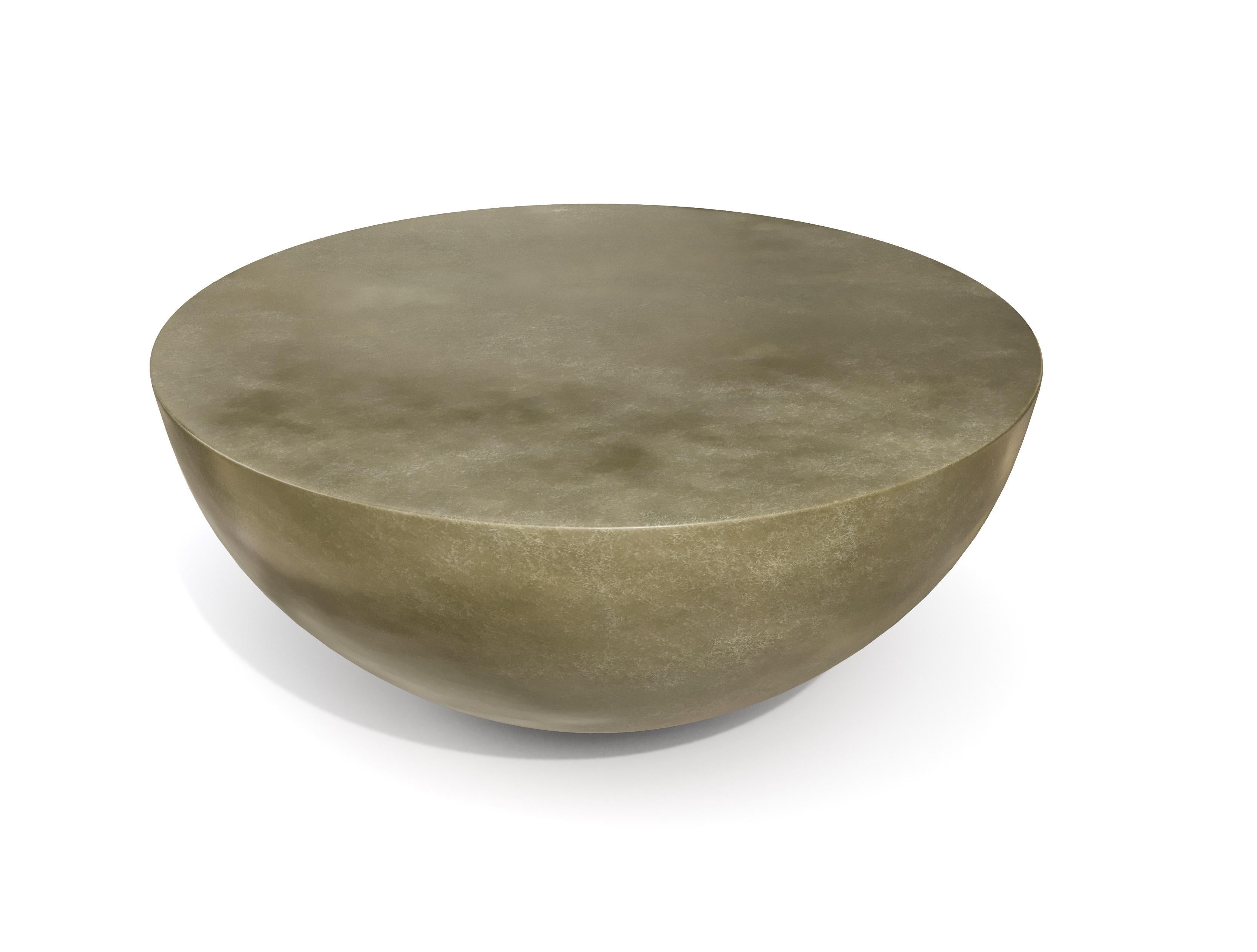 Contemporary Outdoor Moon Coffee Table, Aged Natural Finish For Sale