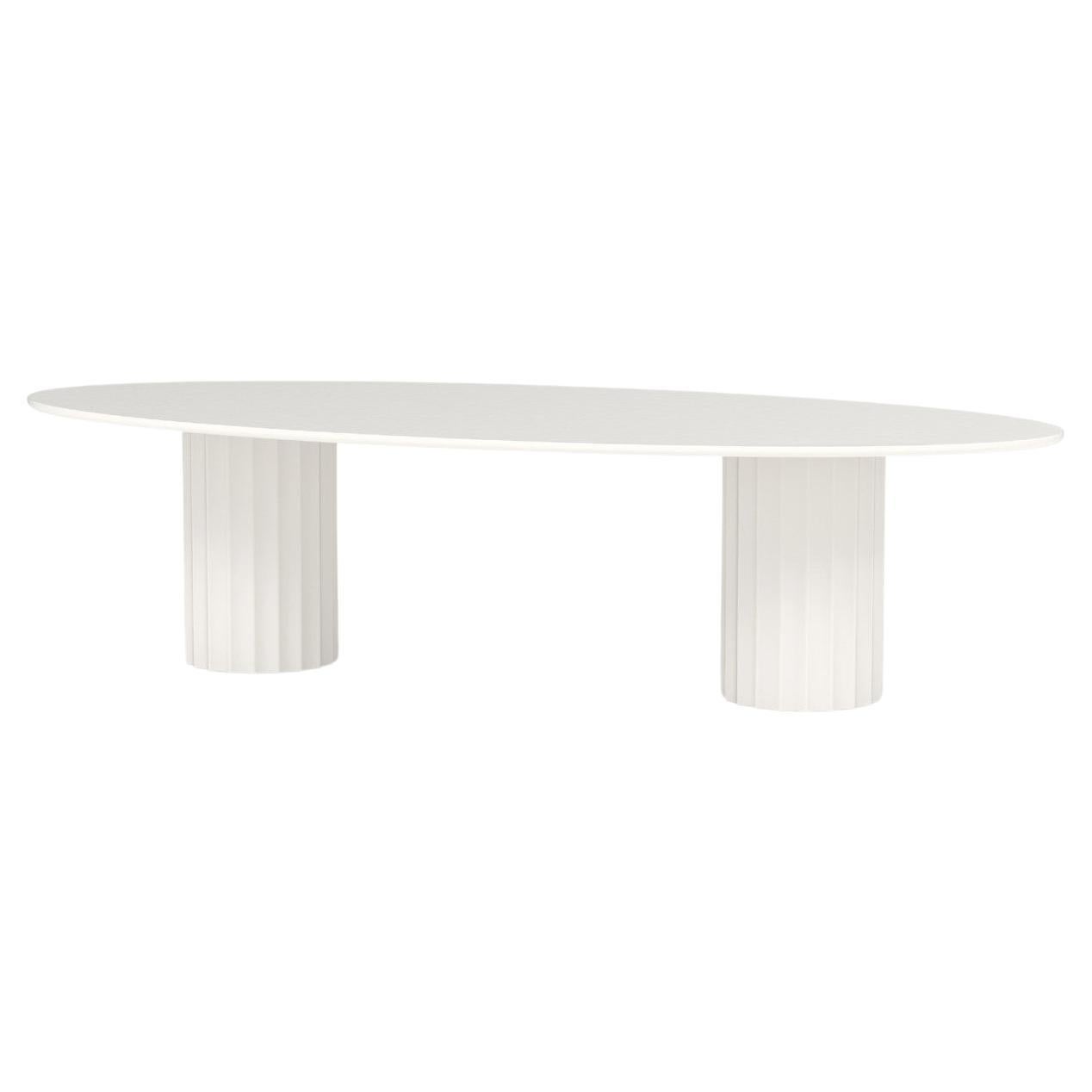 Indoor/Outdoor Dining Table In Matte White Lacquering For Sale
