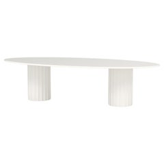 Indoor/Outdoor Dining Table In Matte White Lacquering
