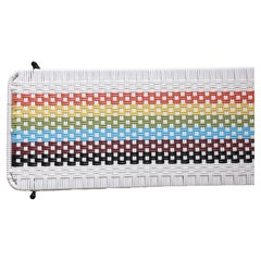 Indoor Outdoor Handwoven Rainbow Patio Bench Seat by Frida & Blu