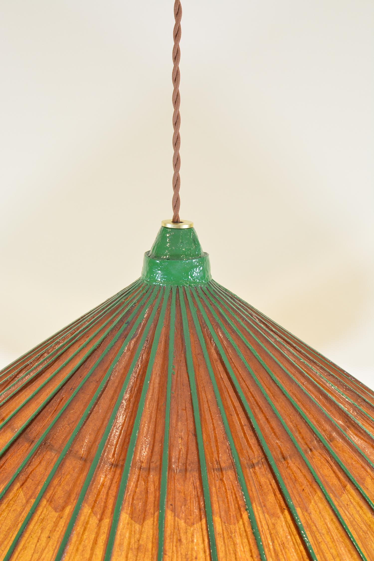 Indoor/Outdoor Hängelampe aus japanischem Sonnenschirm aus den 1950er Jahren im Angebot 3