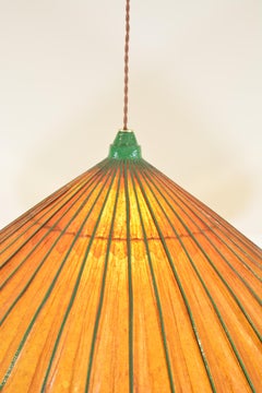 Indoor/Outdoor Hanging Pendant Light Made from Vintage 1950s Japanese Parasol