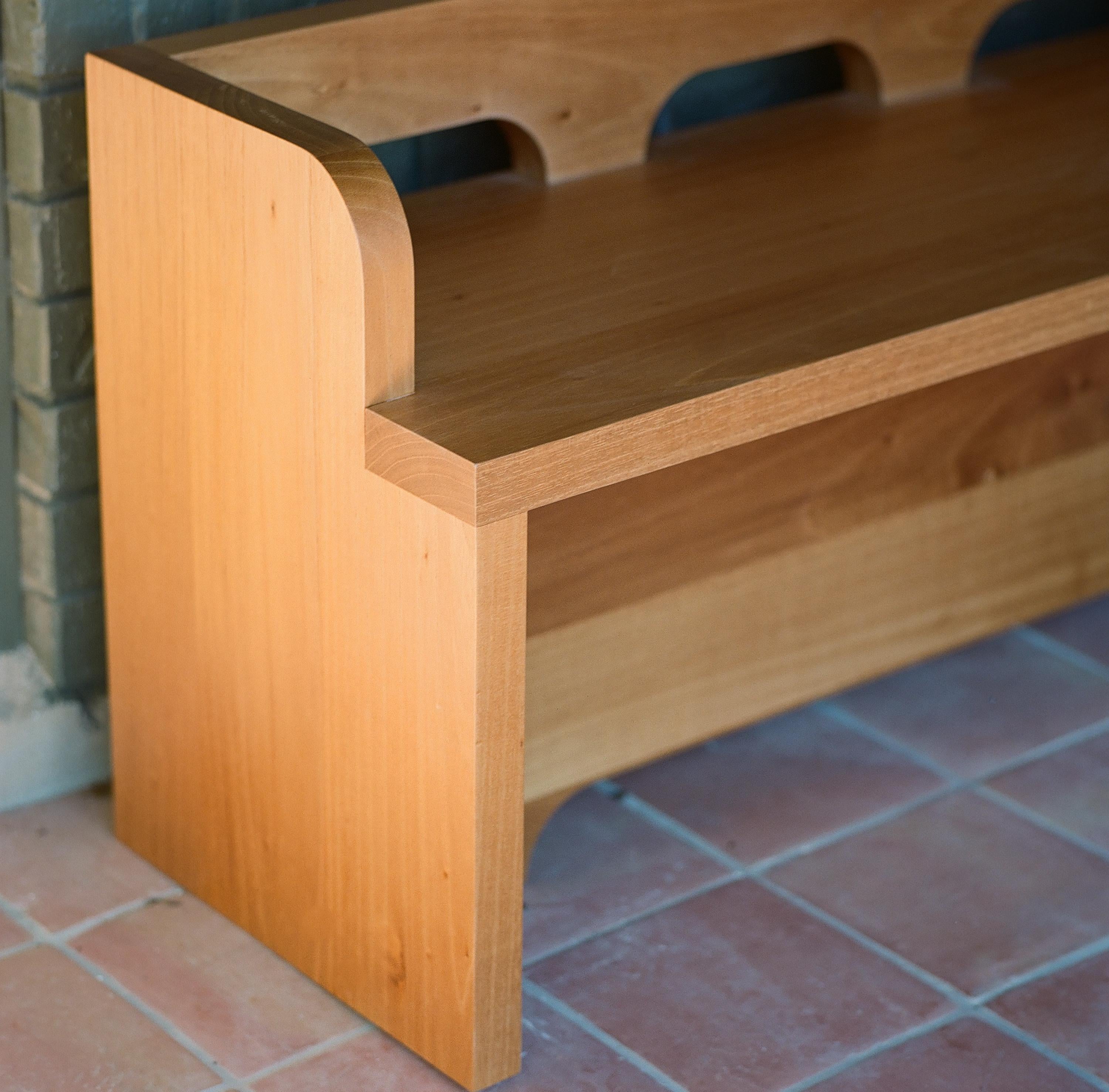 Indoor/Outdoor Lineage Bench in Spanish Cedar by Muhly Studio For Sale