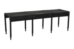 Indoor & Outdoor Low Profile Woven Black Rattan Bench