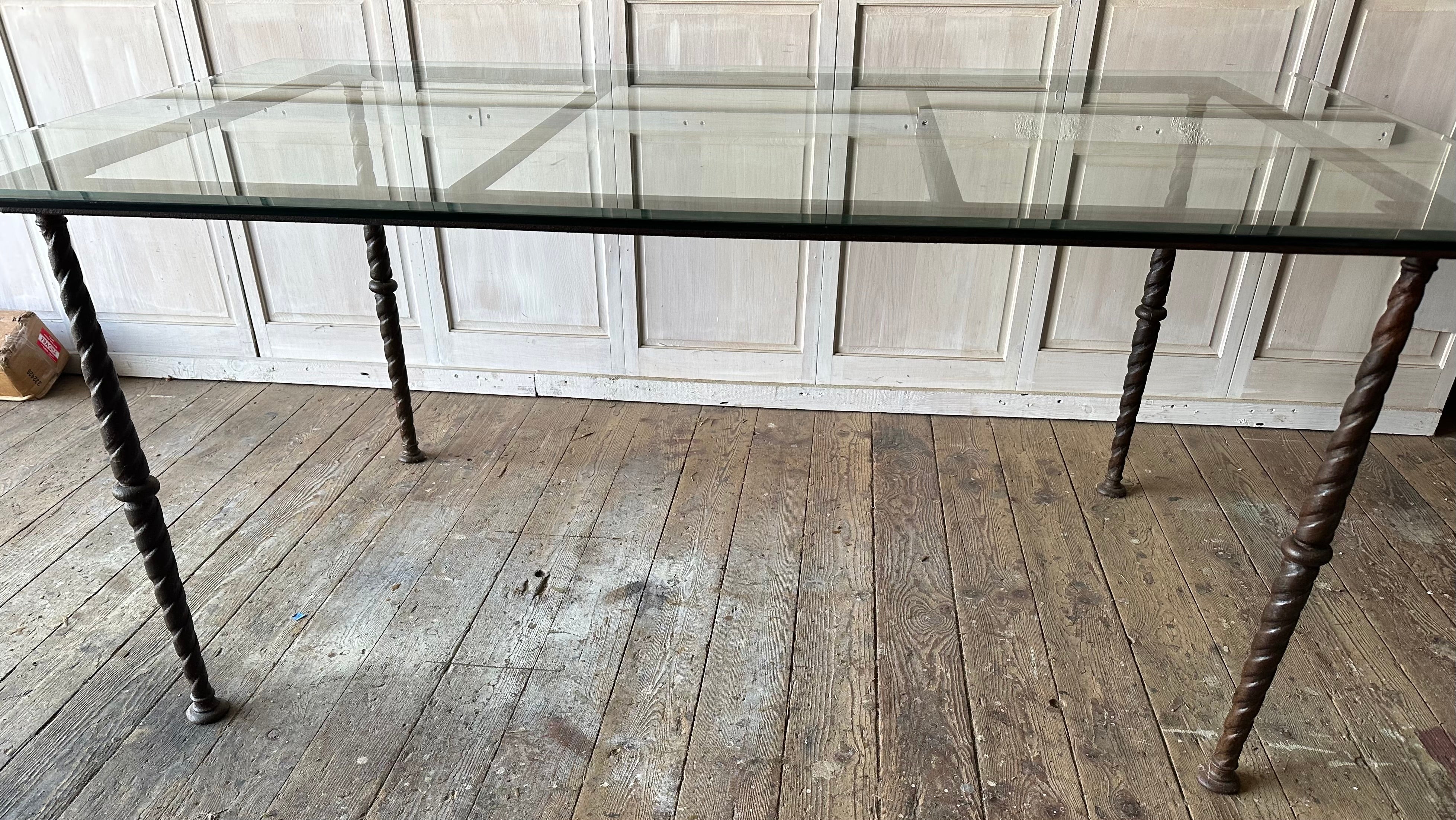 Wonderfully stylish, the rustic Neoclassical styled garden dining table base offers the opportunity to add a top that will suit your need for size and style.  Combine it with a wood, glass, stone or a metal top of your choice.  

The metal table