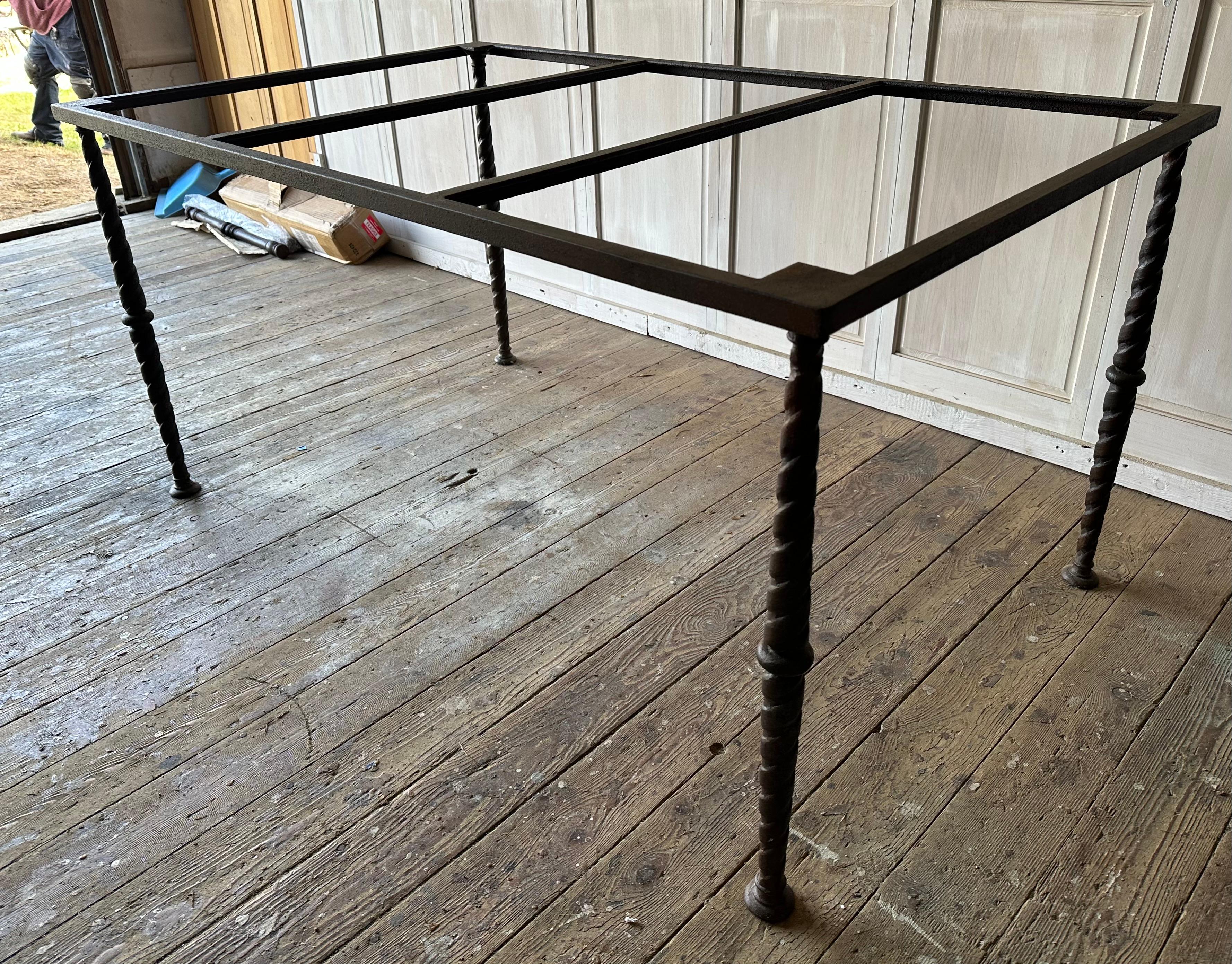 Neoclassical Indoor/Outdoor Metal Base Dining Table For Sale