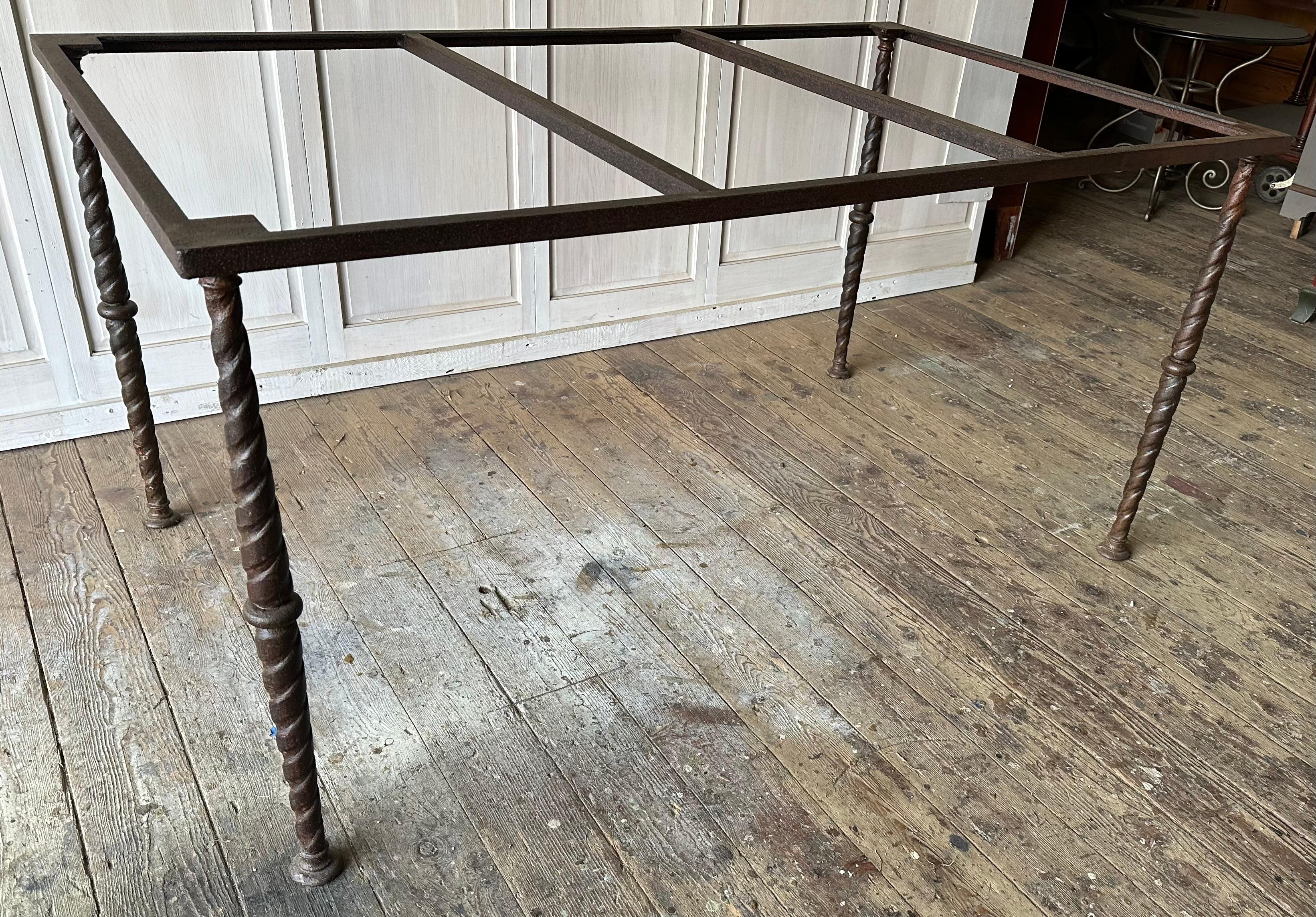 Cast Indoor/Outdoor Metal Base Dining Table For Sale