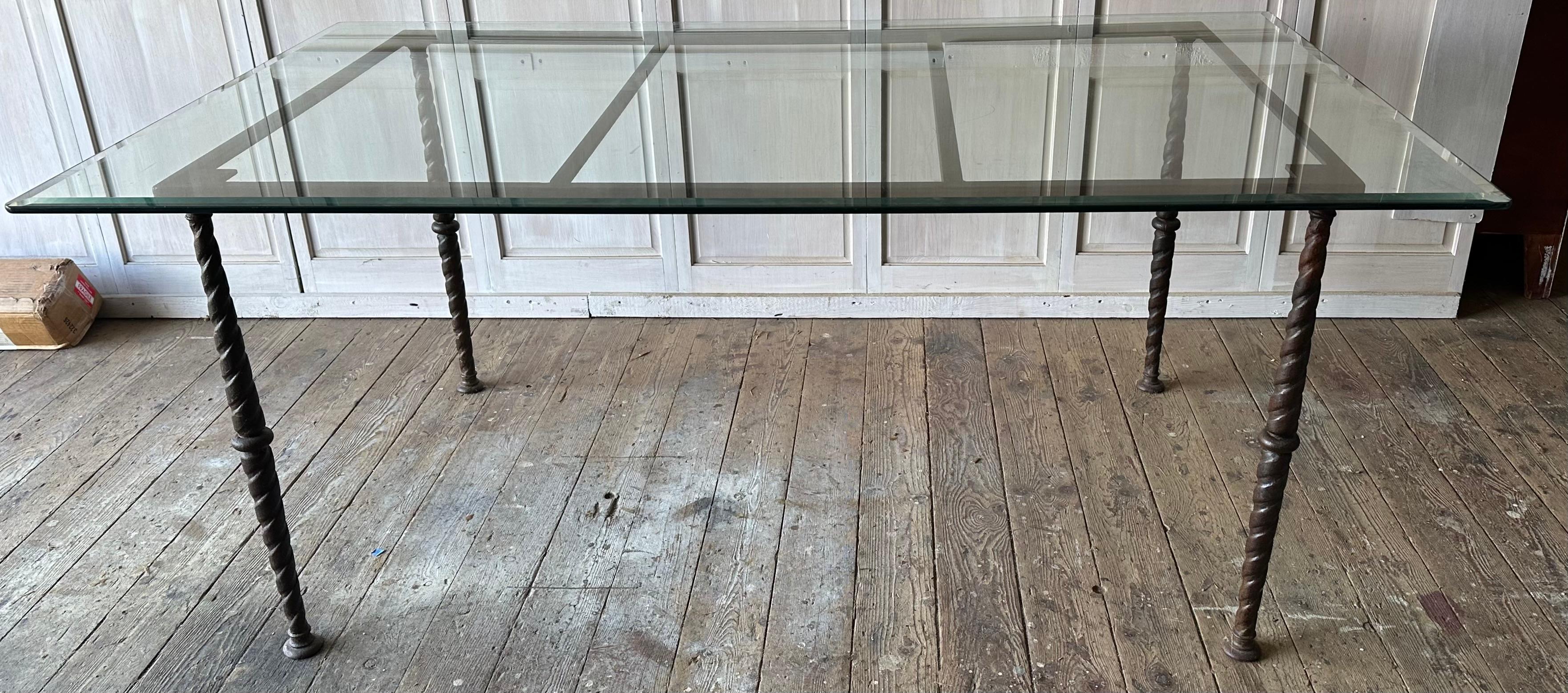 Indoor/Outdoor Metal Base Dining Table For Sale 1