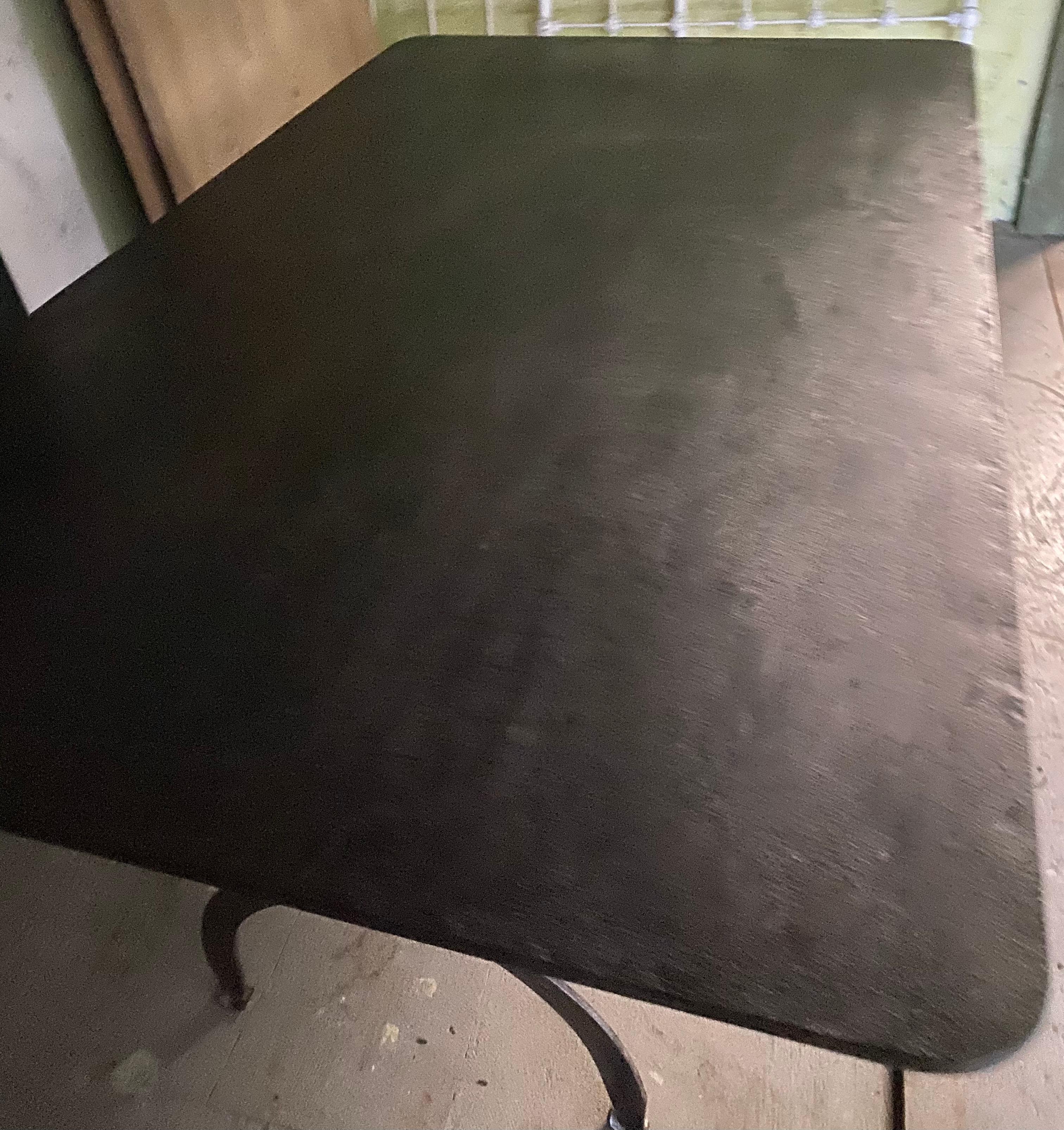 Indoor/Outdoor Metal Top and Base Garden Dining Table In Good Condition In Sheffield, MA