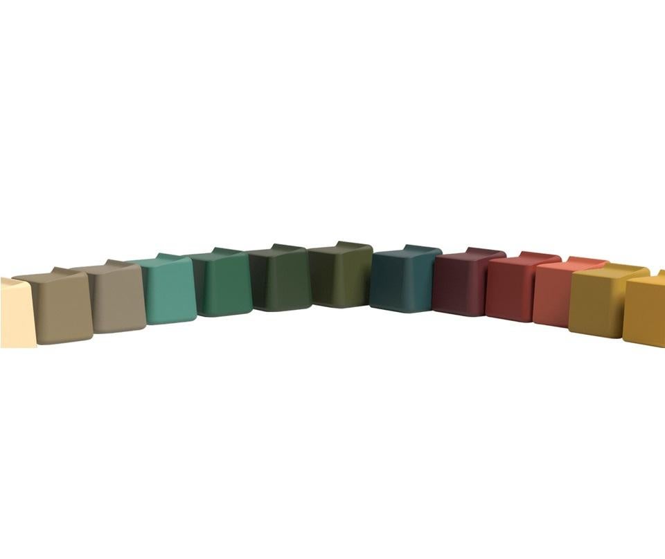 Indoor/Outdoor Modular Seating with 2 Side Tables, Crafted Using Flexyskin For Sale 4