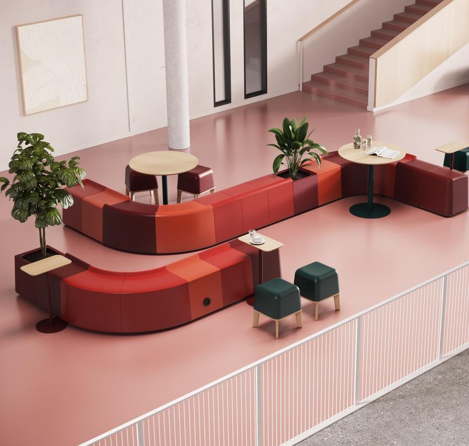 Indoor/Outdoor Modular Seating with 2 Side Tables, Crafted Using Flexyskin For Sale 1