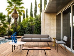 Lawson-Fenning Indoor-Outdoor Montrose Coffee Table, Modern Travertine Table