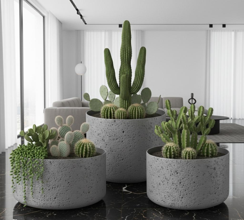 Set di 3 fioriere da interno/esterno in colori RAL personalizzati in vendita 1