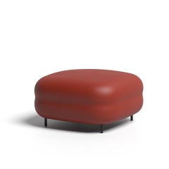 Indoor/Outdoor Set of Two Lounge Chairs with Ottoman Made of Flexyskin