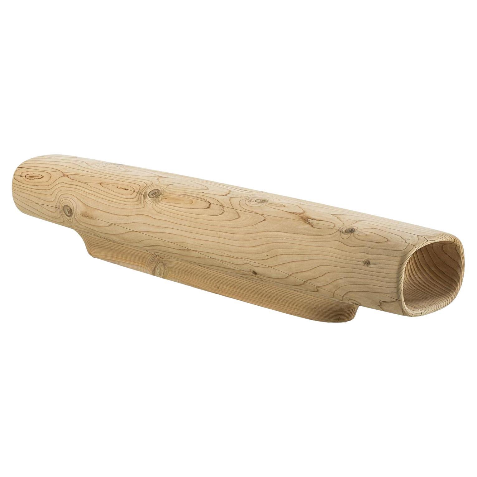 Indoor/Outdoor Solid Cedar Bench with Integrated Storage Niches
