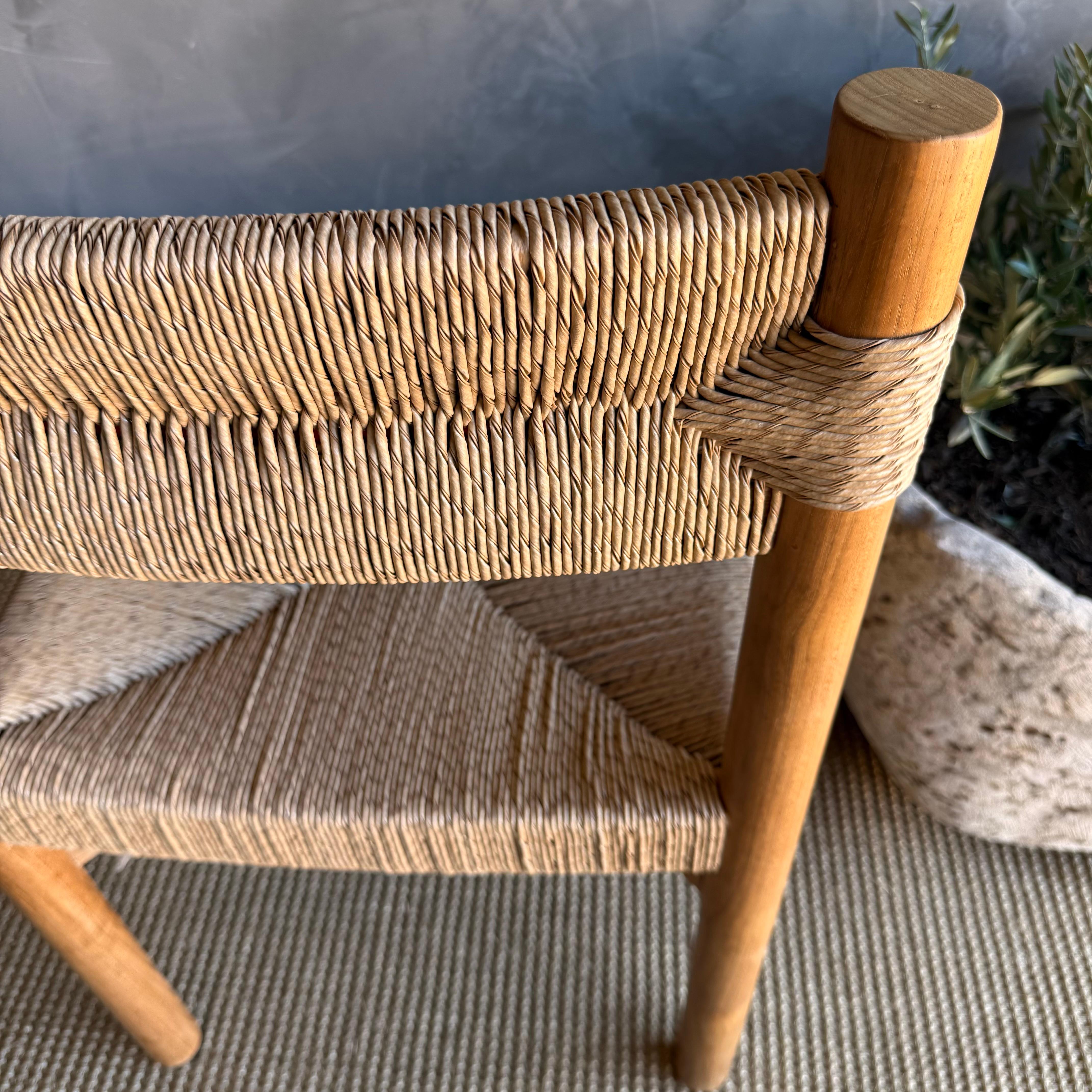 Indoor Outdoor Massiv Teakholz und geflochtene Twist Natural Rope Esszimmerstühle im Angebot 3