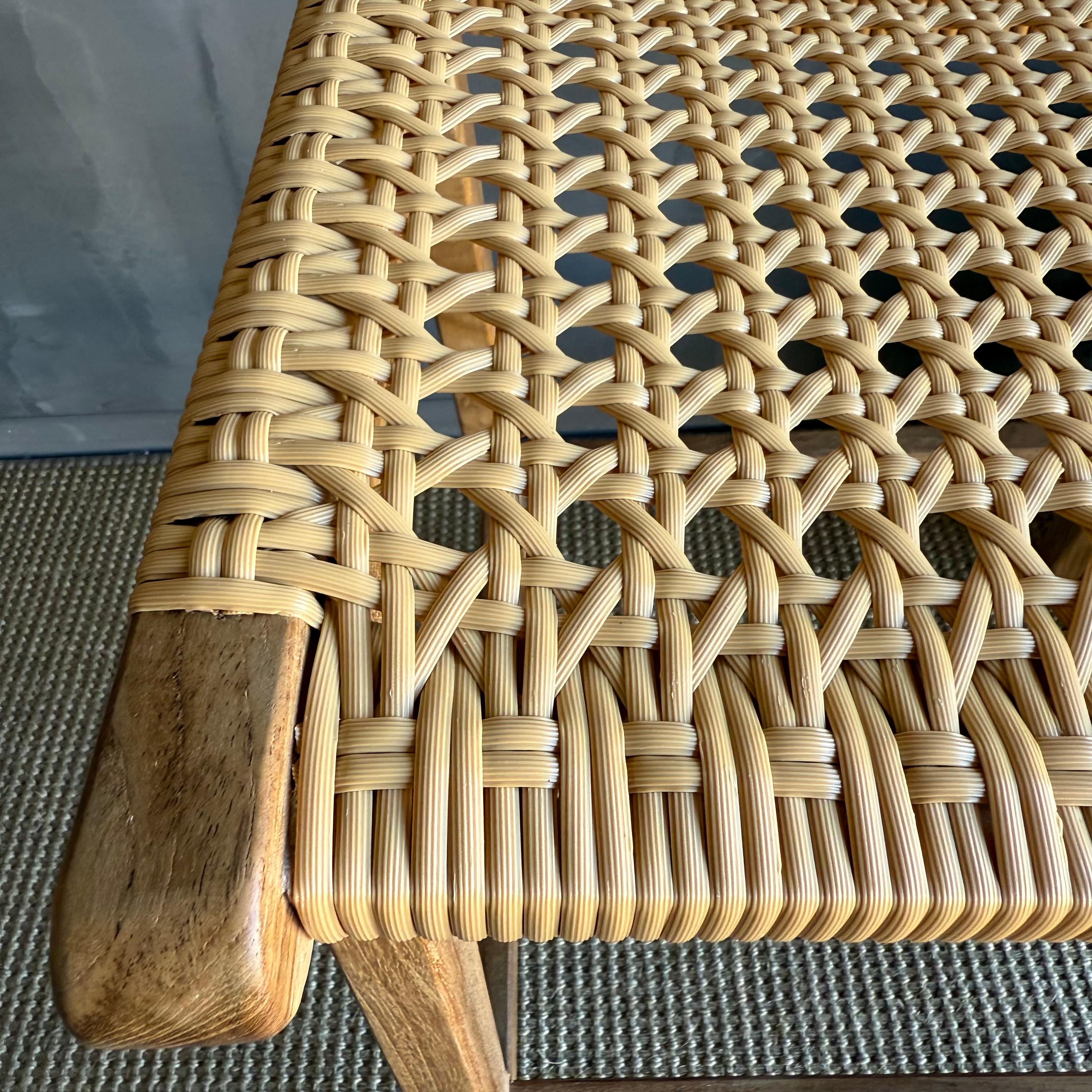 Indoor Outdoor Solid Teak Wood Counter Height Stool In New Condition For Sale In Old Town Orange, CA