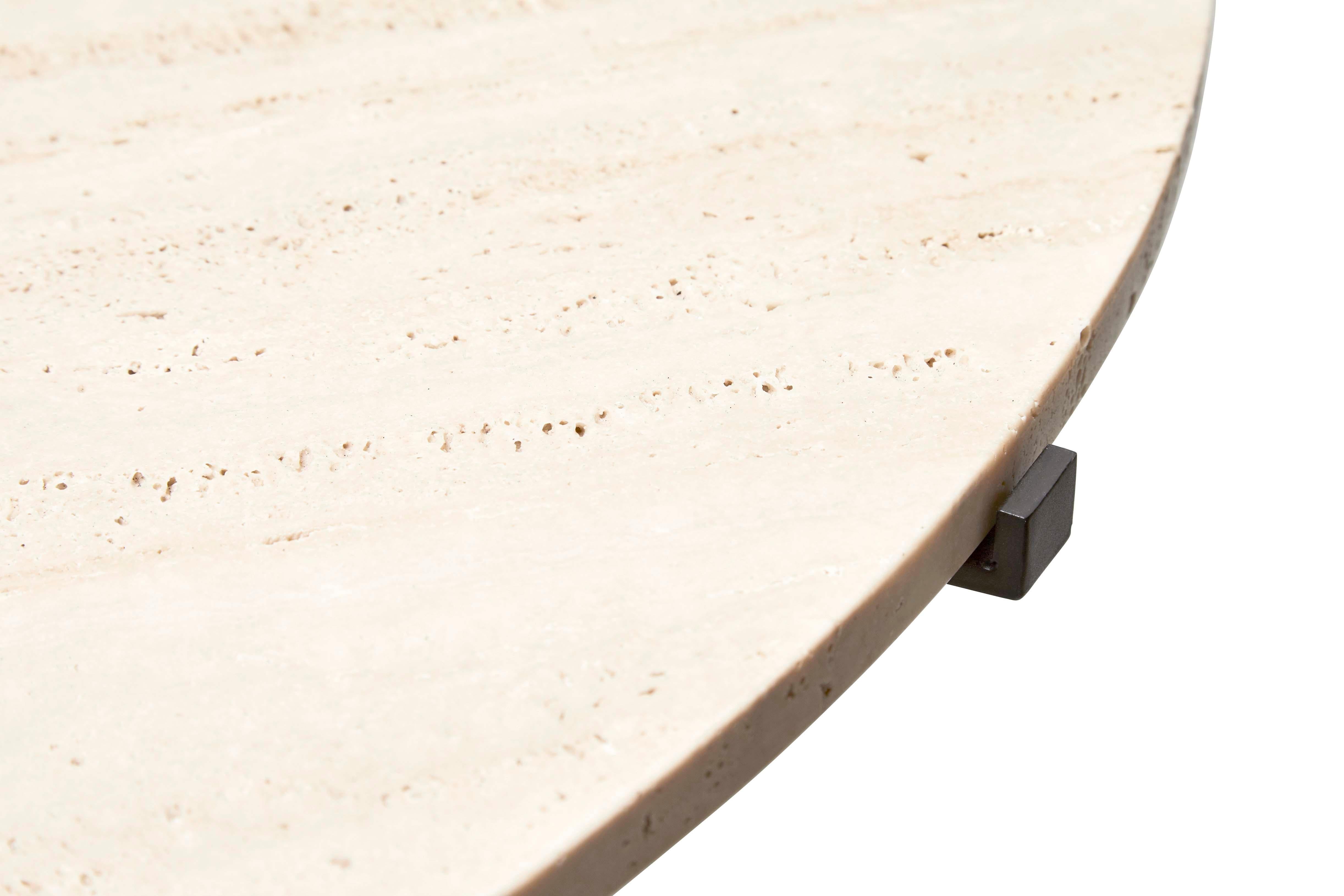 Mid-Century Modern Indoor / Outdoor Travertine Montrose Dining Table by Lawson-Fenning