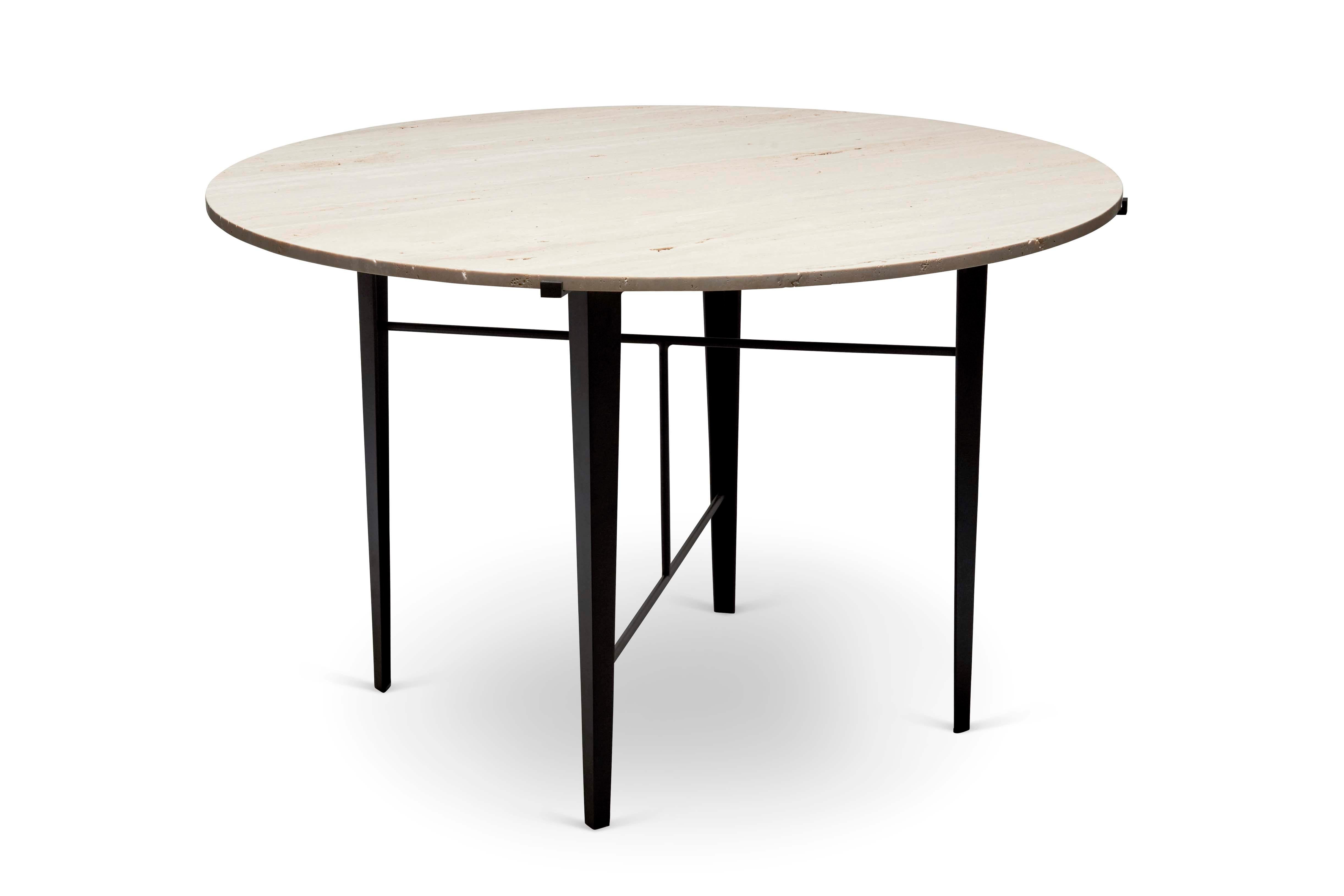 Indoor / Outdoor Travertine Montrose Dining Table by Lawson-Fenning In New Condition In Los Angeles, CA