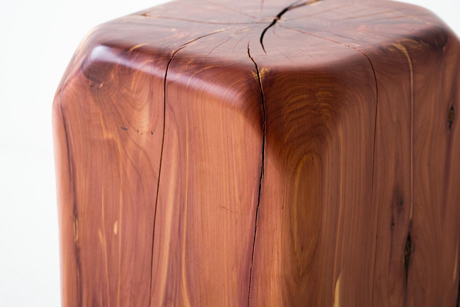 Modern Indoor Outdoor Wood Stool, The Dublin For Sale