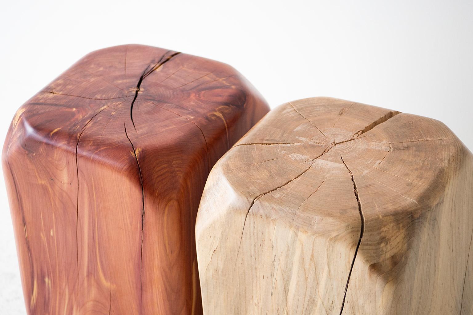 Contemporary Indoor Outdoor Wood Stool, The Dublin For Sale