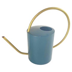 Indoor Watering Can Blue Color France 20th Century Metal and Brass