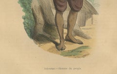 Robe traditionnelle indostanienne représentée dans la lithographie de Wahlen du 19e siècle