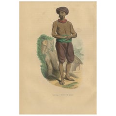 Robe traditionnelle indostanienne représentée dans la lithographie de Wahlen du 19e siècle