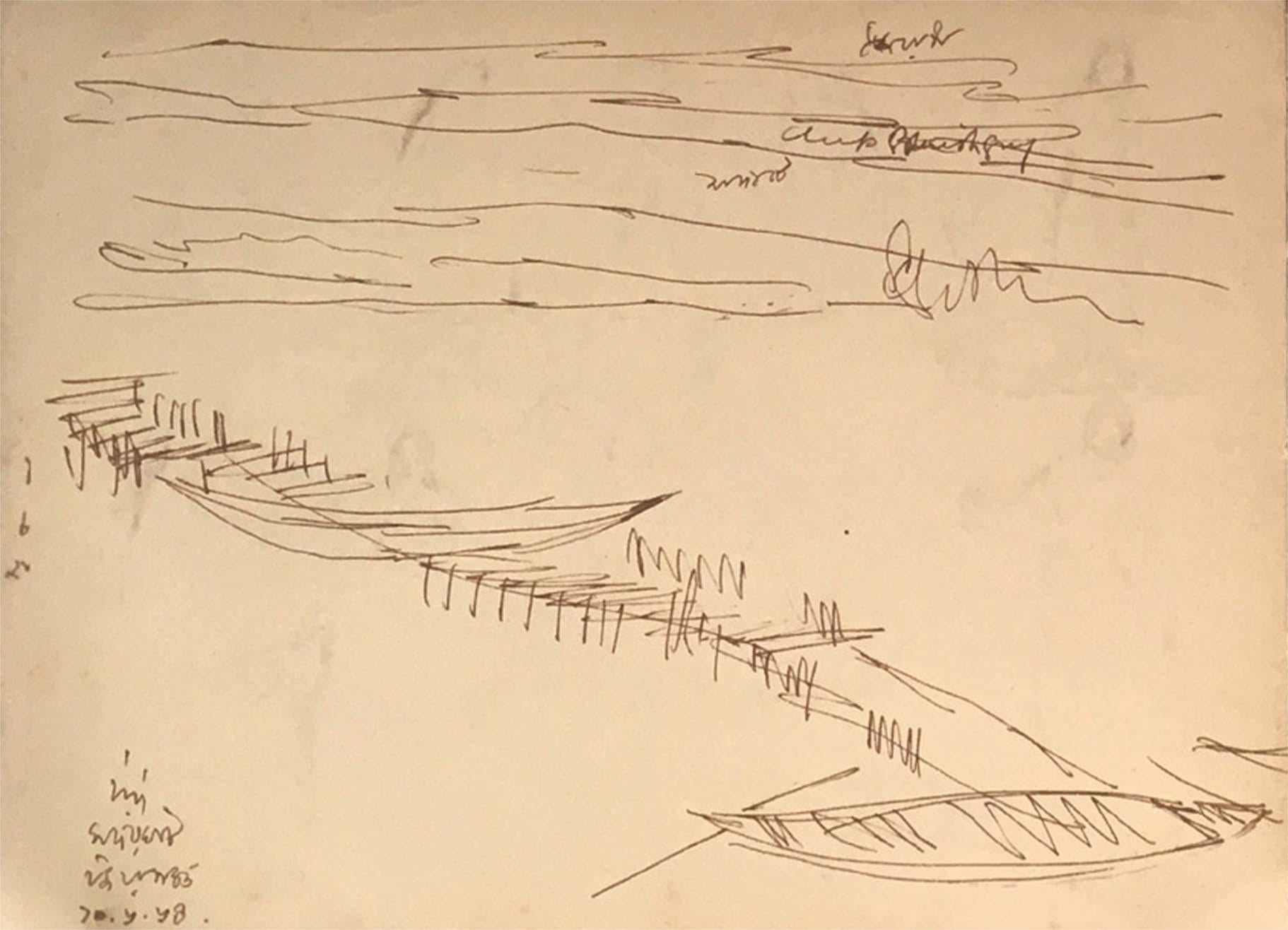 Zeichnungen, figürlich, Tusche auf Papier, zweiseitiges Werk von Indra Dugar, „In Stock“ im Angebot 16