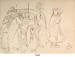 Traveling, Mother and Child, Ink on Paper, by Indian Modern Artist "In Stock"