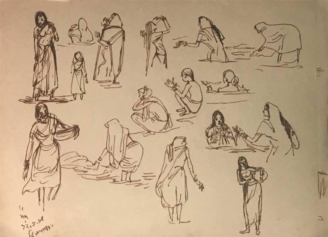 Sin Título, Tinta sobre Papel (Recto-Verso) por la Artista Moderna Indra Dugar 