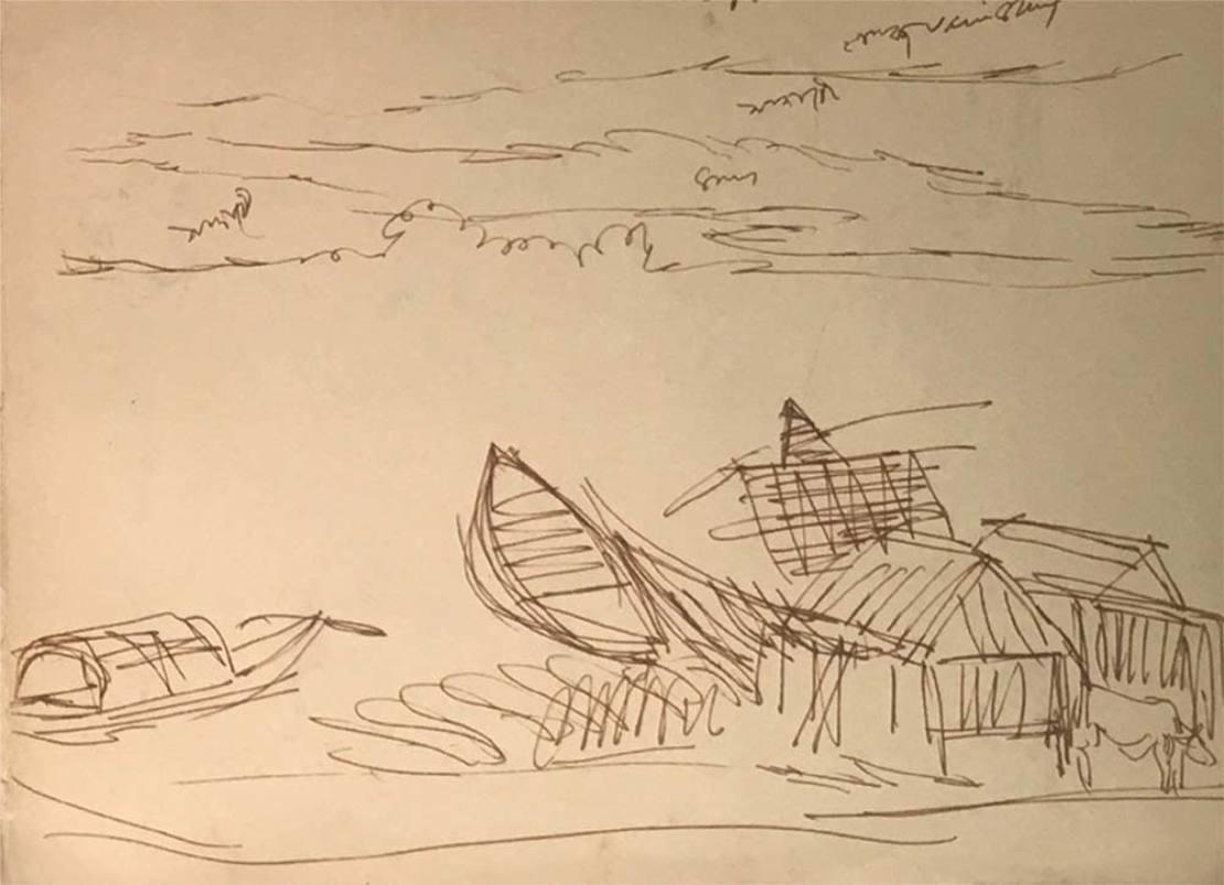 Sin Título, Tinta sobre Papel (Recto-Verso) por la Artista Moderna Indra Dugar 
