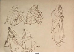 Woman in their Habitat, Ink on Paper, Two sided work by Modern Artist "In Stock"