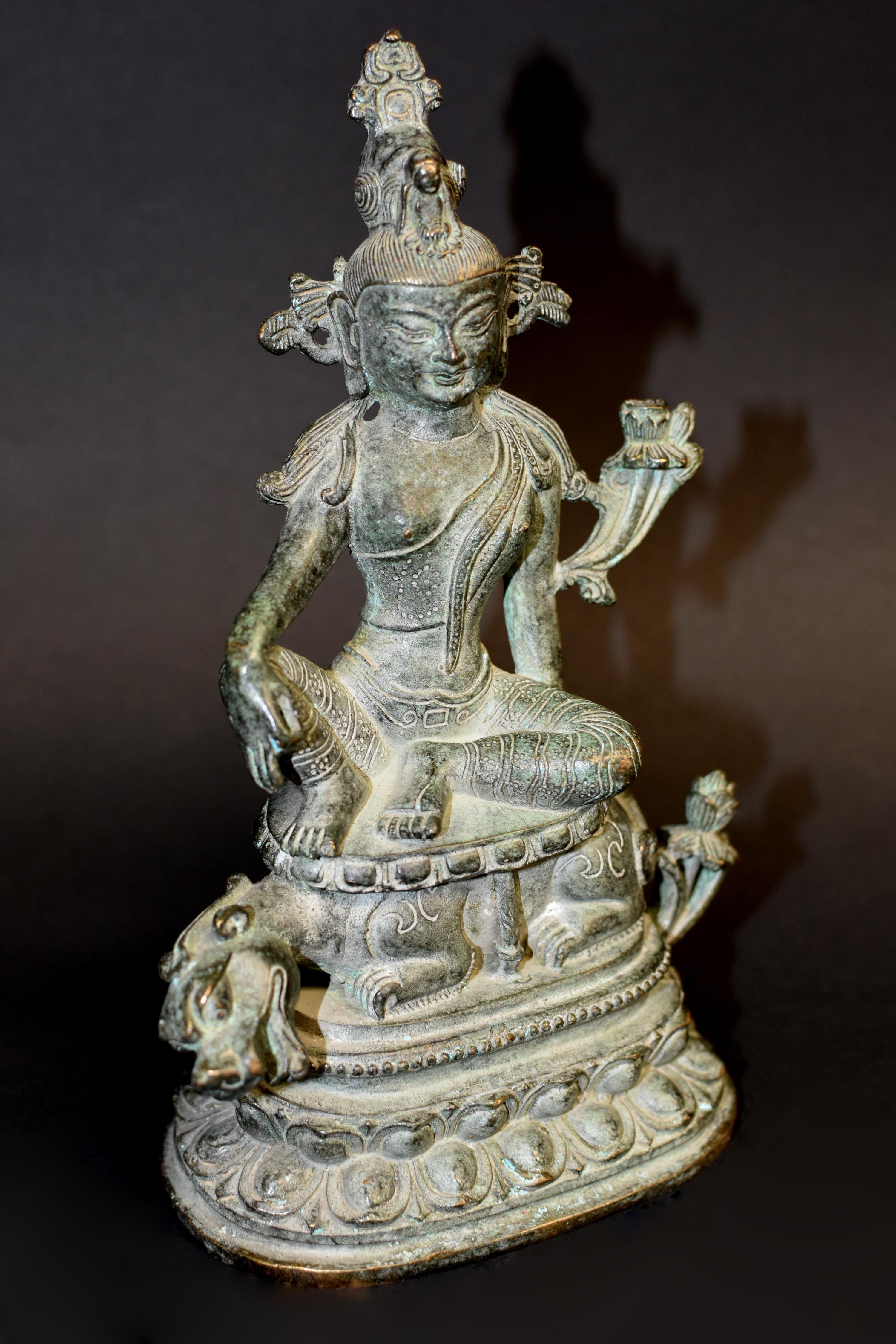 20th Century Indra Hindu Tibetan Buddha Statue King of Gods For Sale
